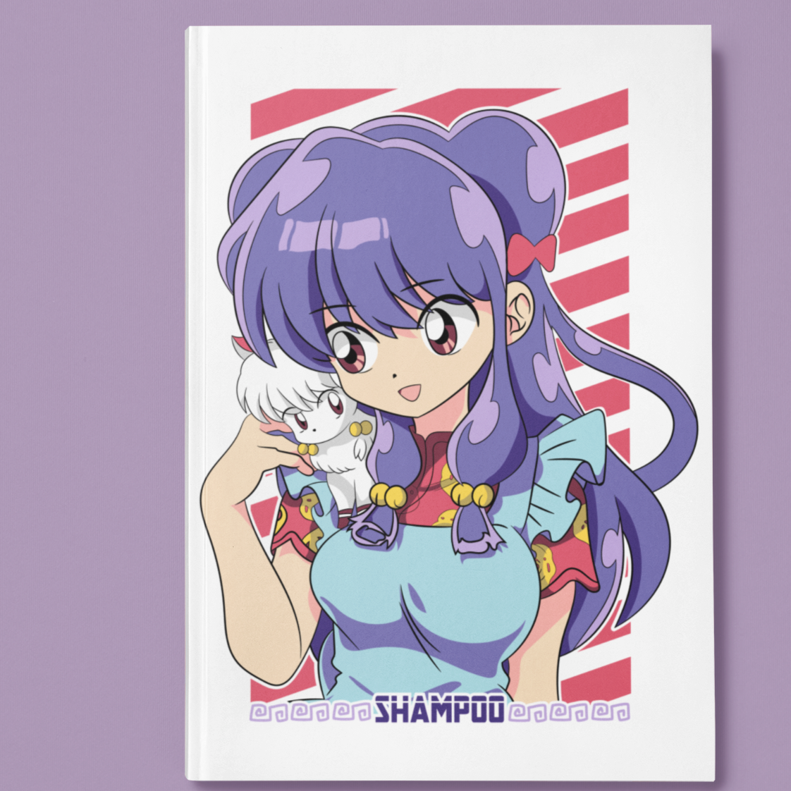 Ranma 1/2 Shampoo Journal in white against minimalist surface.