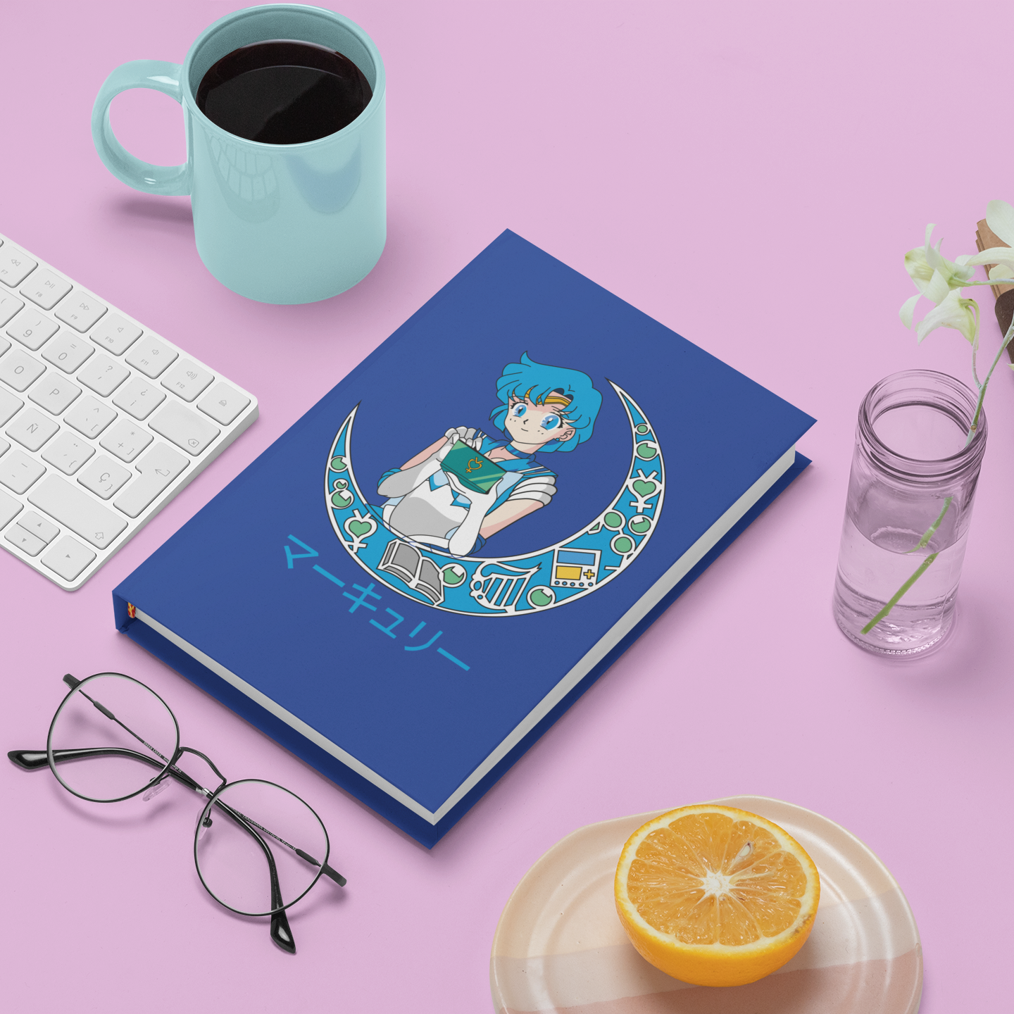 - Sailor Mercury Crescent Moon Notebook - - #tag1#