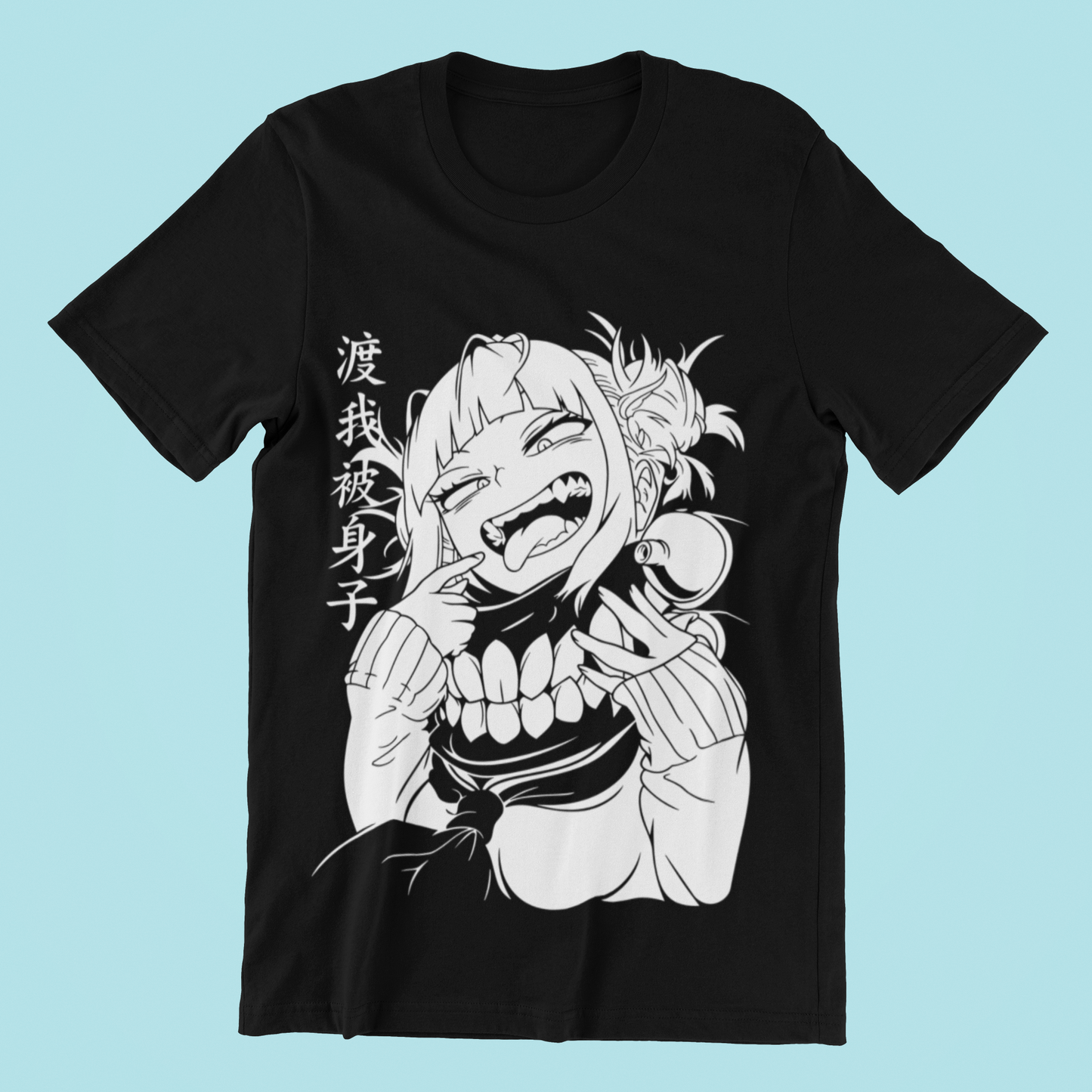 Himiko Toga Villain Tee in black against minimalist surface