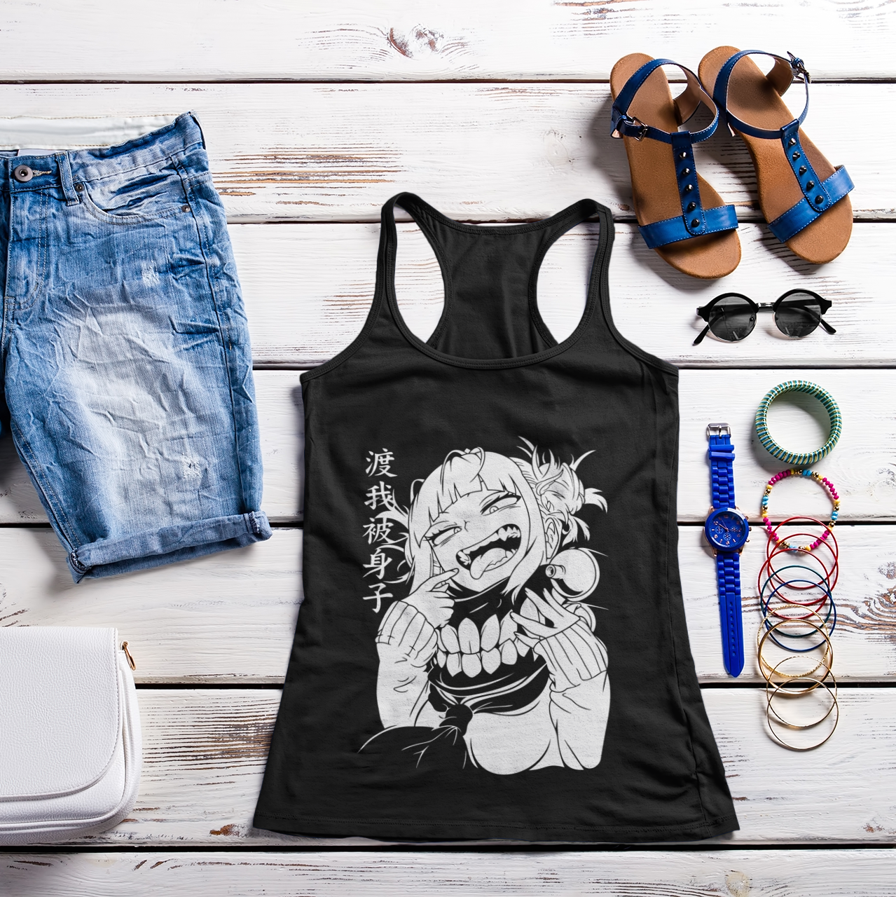 Himiko Toga Villain Tank Top in black fresh summer outfit