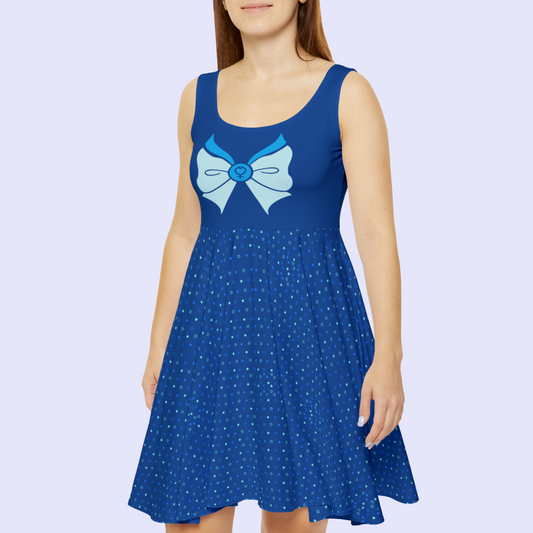 Sailor Mercury Bow Pattern Skater Dress