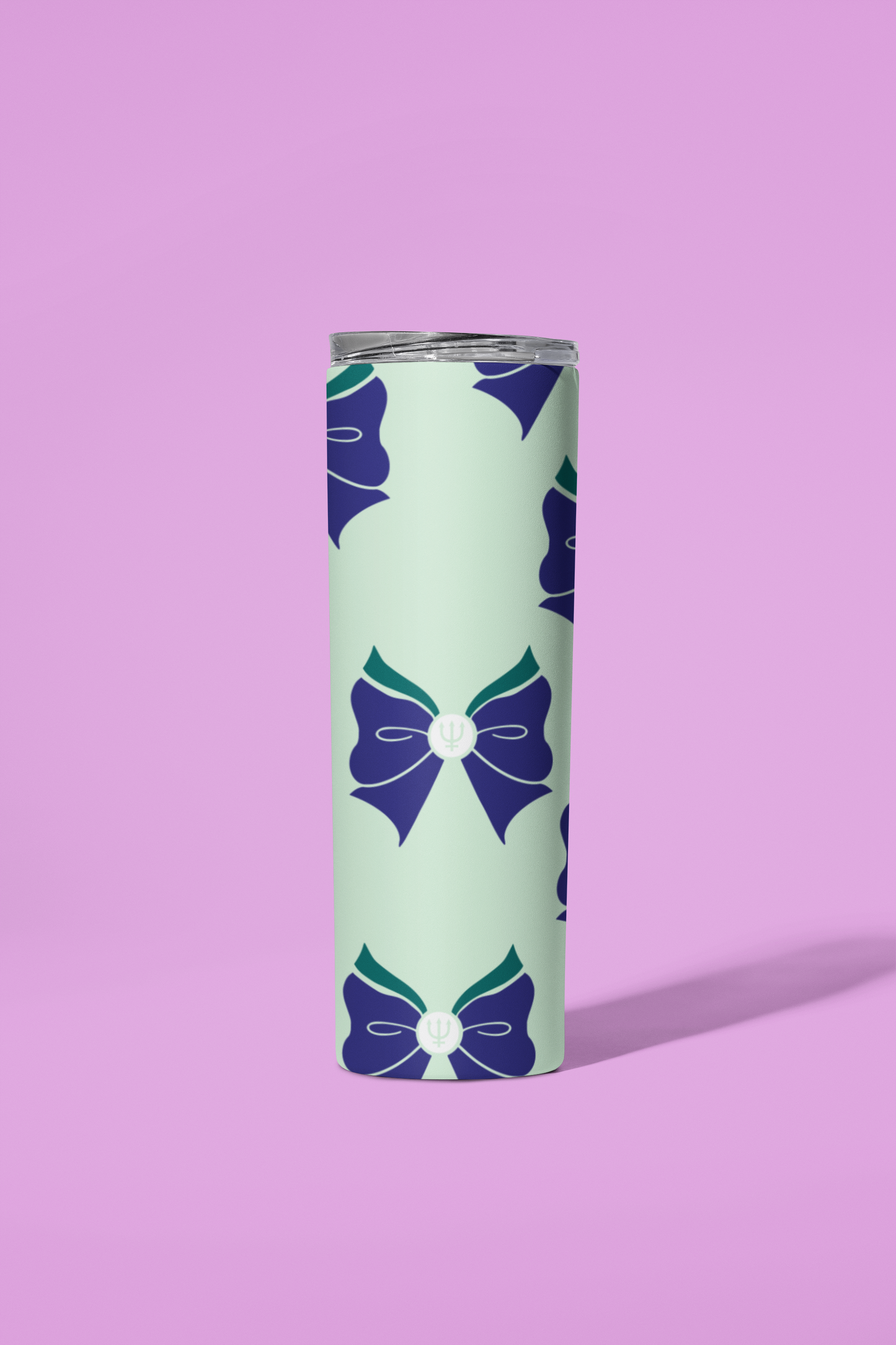 Sailor Neptune Bow Pattern Skinny Tumbler