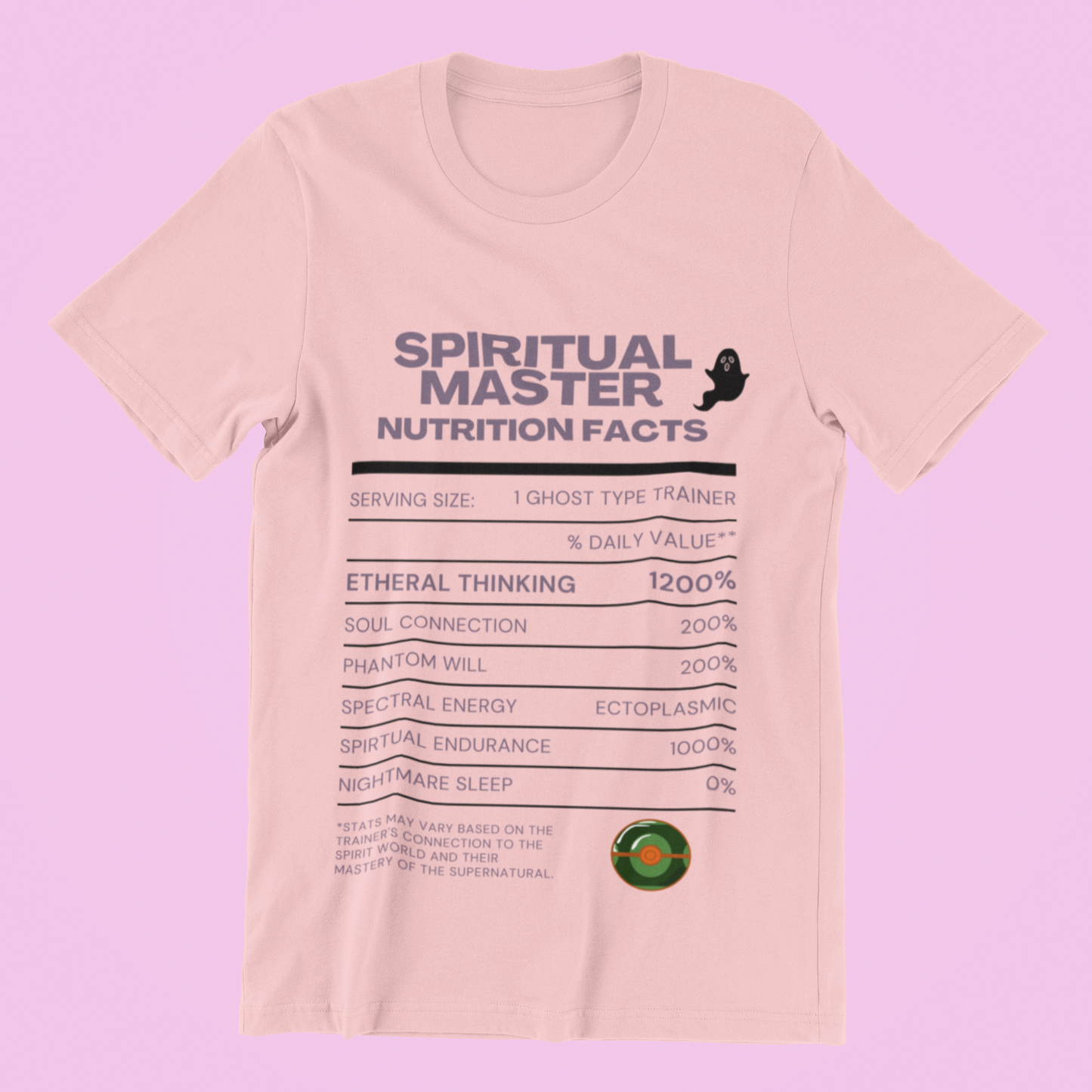 Ghost-Type Master Trainer Nutrition Facts Tee