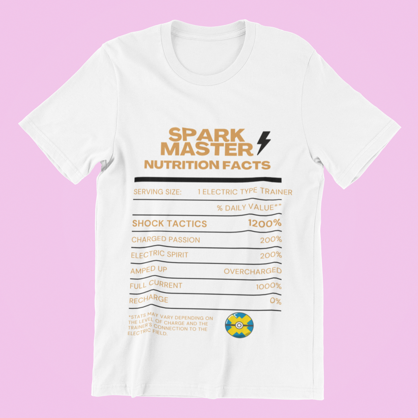 Electric-Type Master Trainer Nutrition Facts Tee