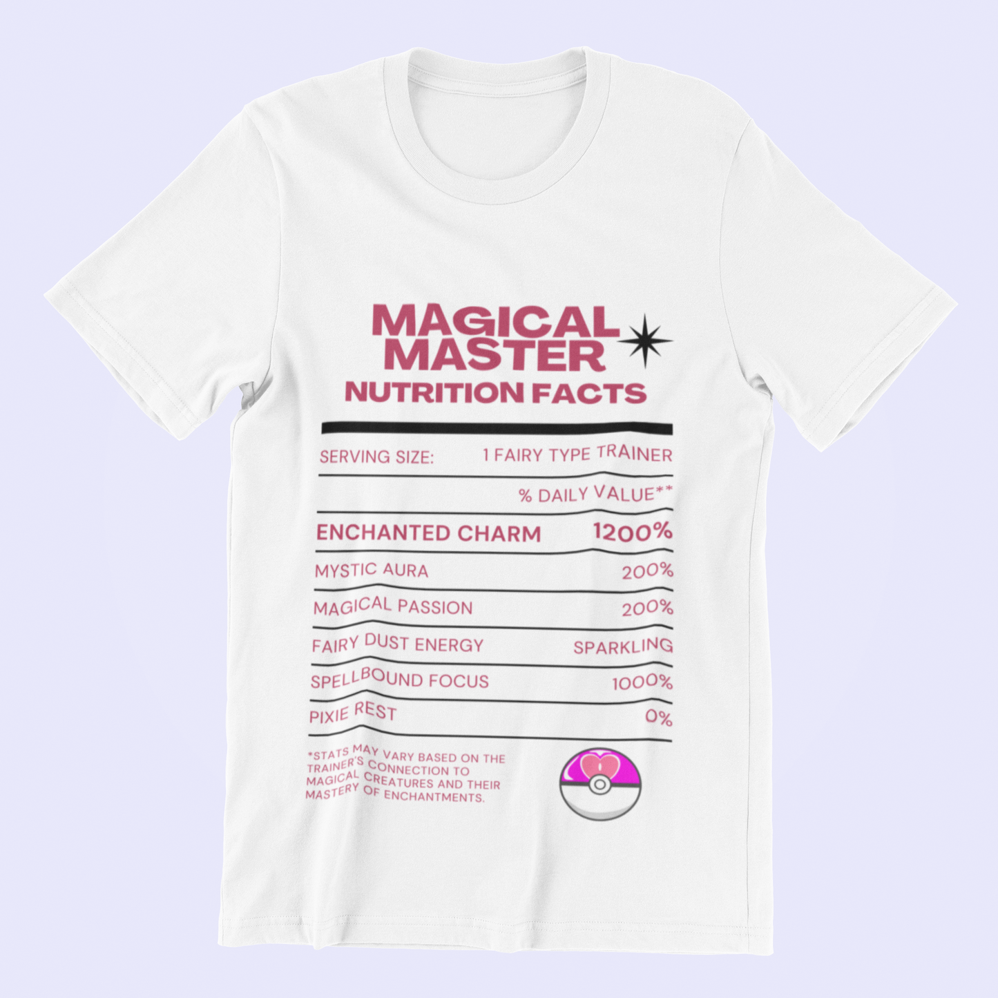 Fairy-Type Master Trainer Nutrition Facts Tee