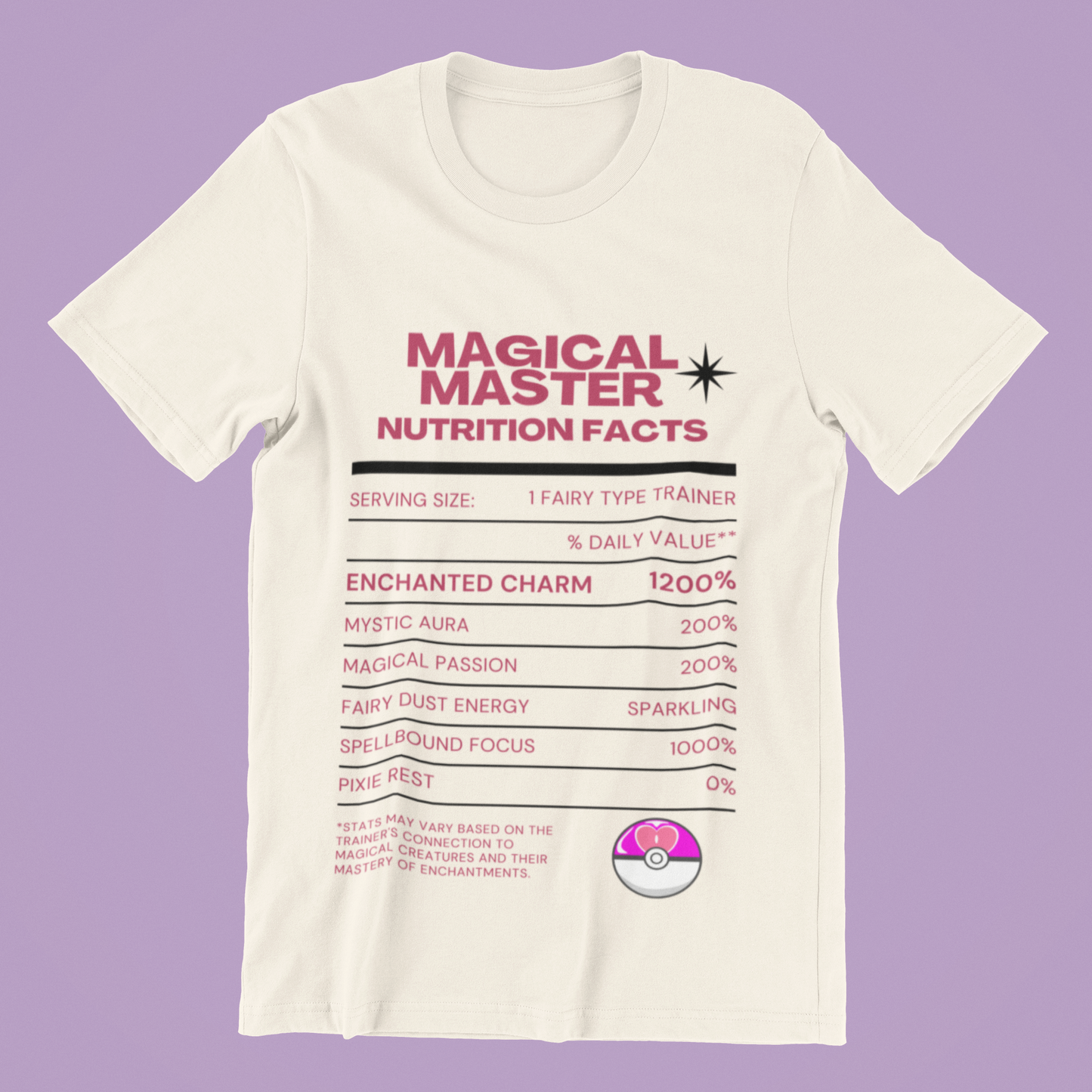 Fairy-Type Master Trainer Nutrition Facts Tee