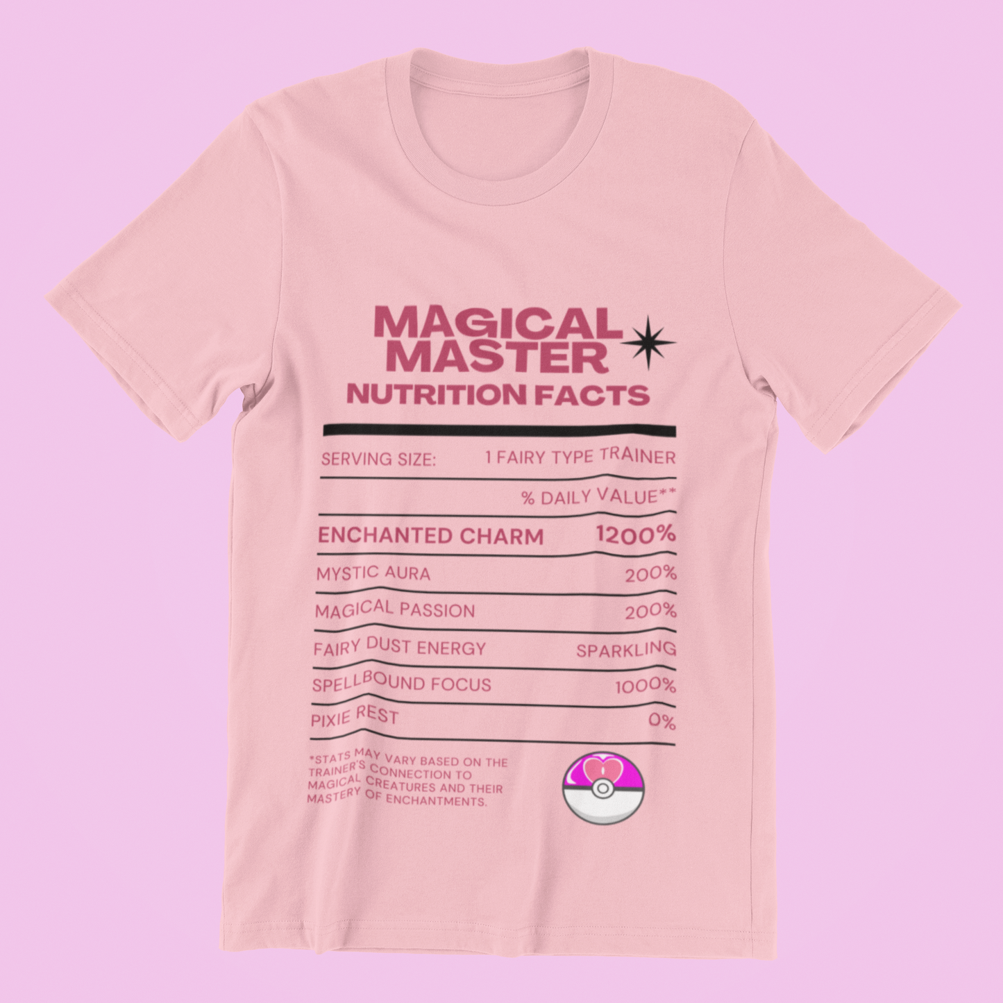 Fairy-Type Master Trainer Nutrition Facts Tee