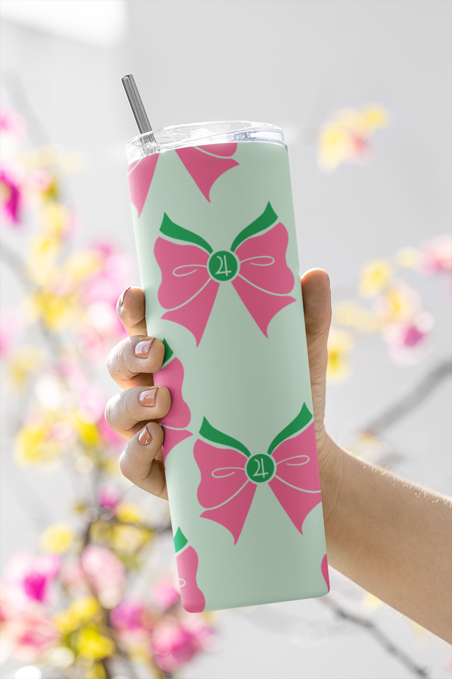 Sailor Jupiter Bow Pattern Skinny Tumbler