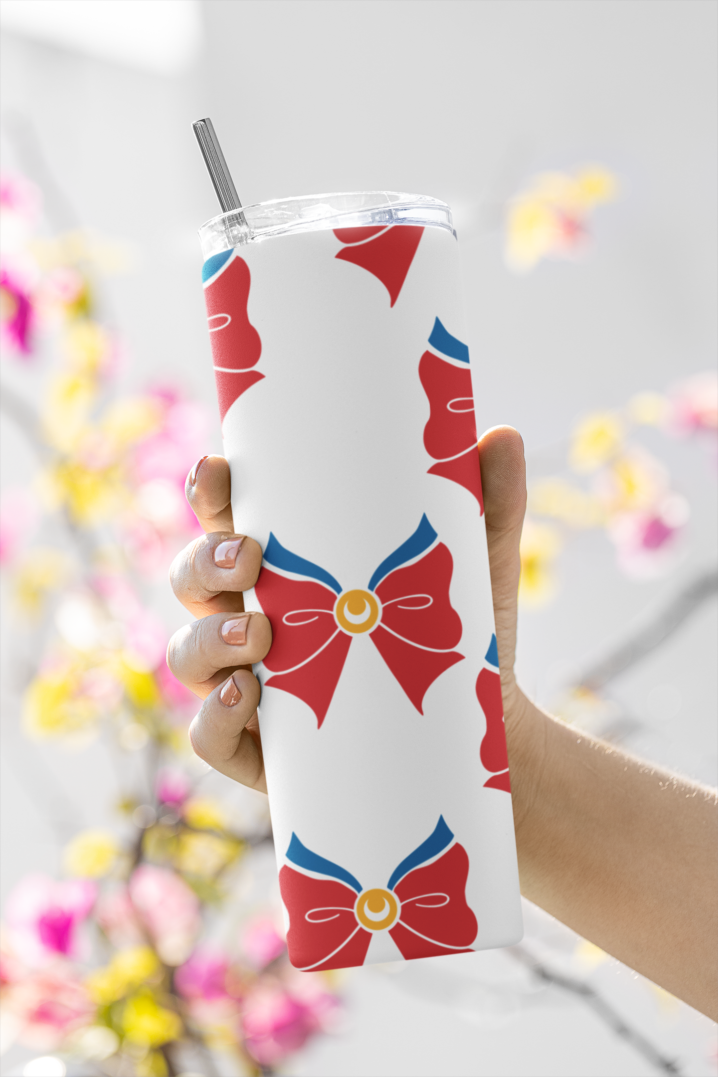 Sailor Moon Bow Pattern Skinny Tumbler