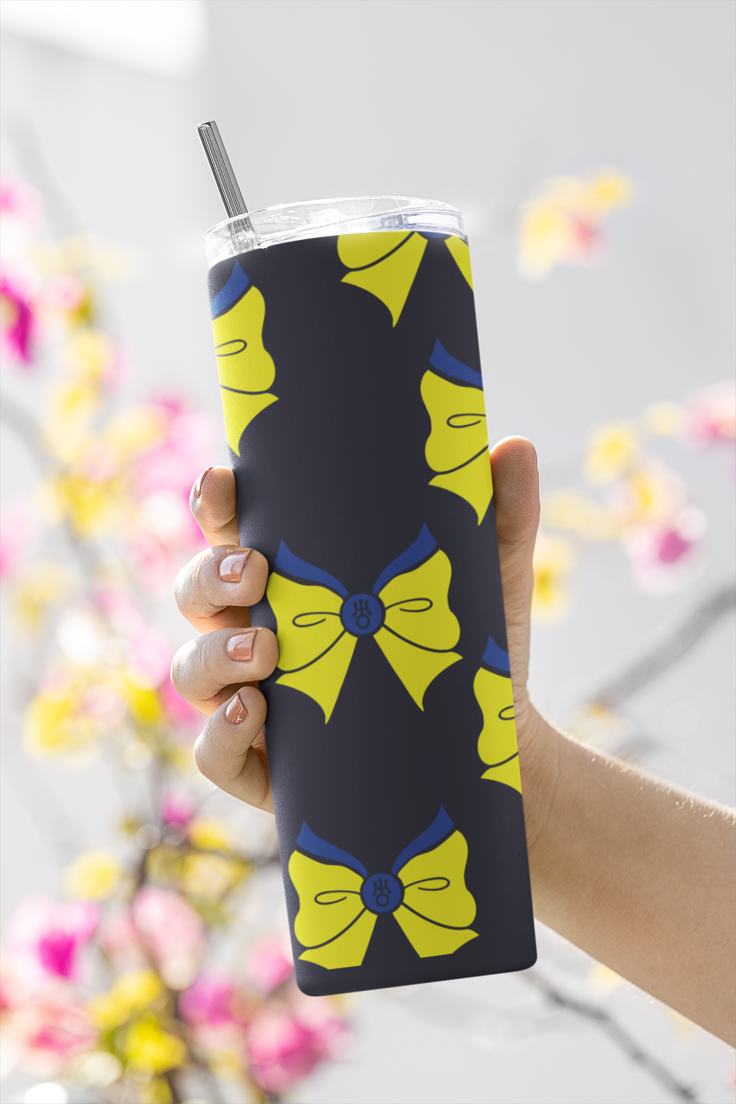 Sailor Uranus Bow Pattern Skinny Tumbler