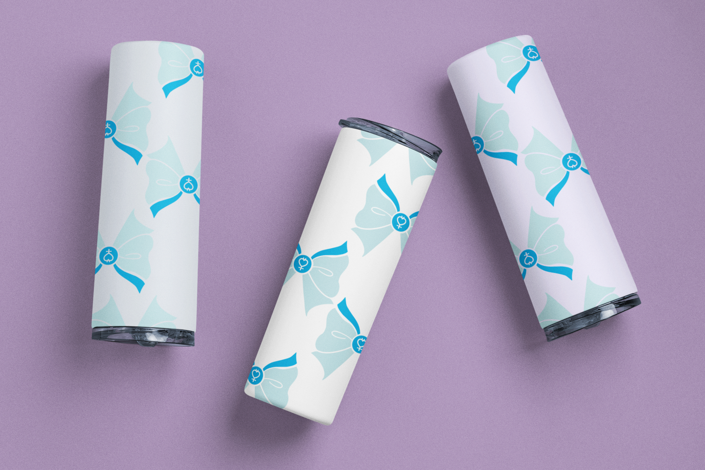 Sailor Mercury Bow Pattern Skinny Tumbler