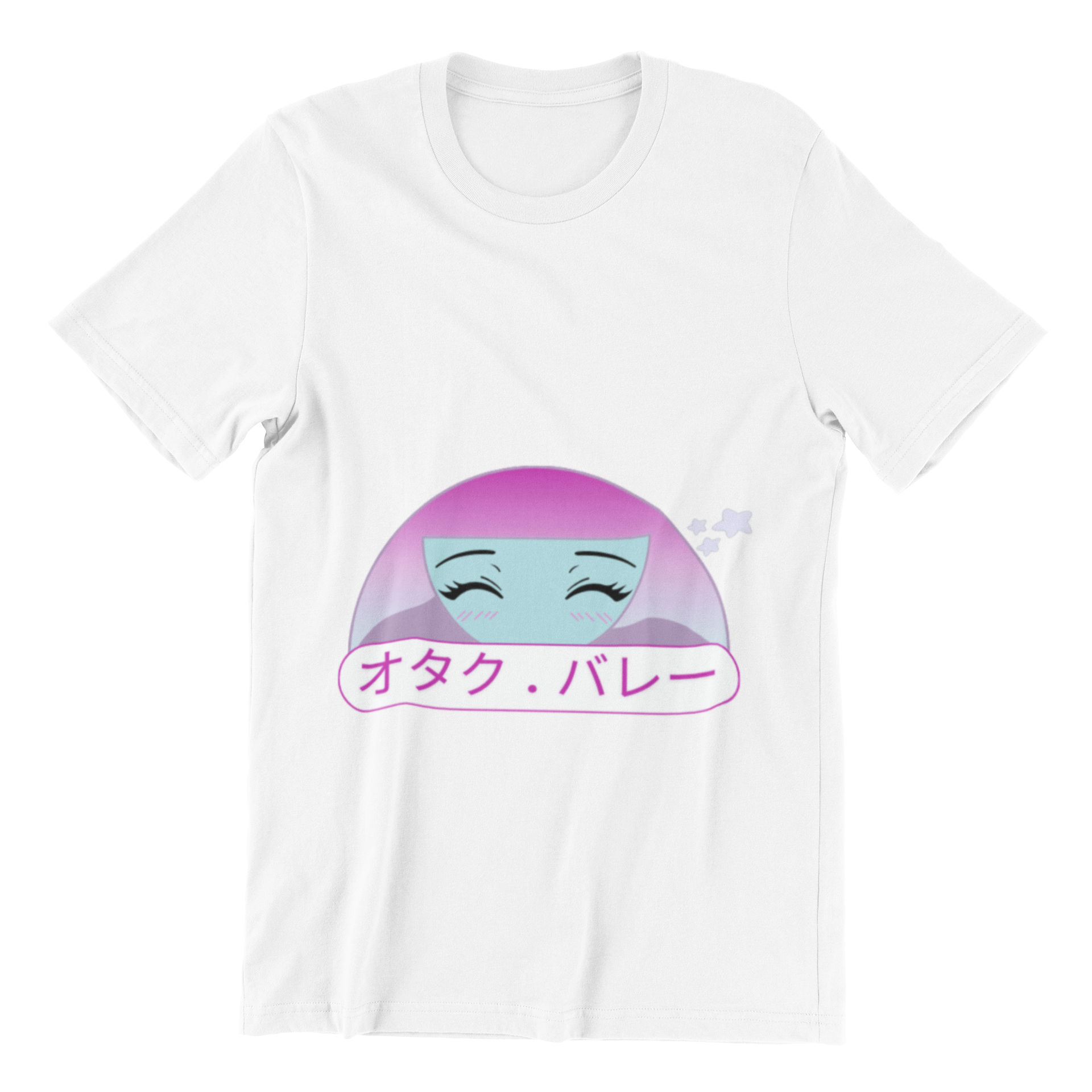 Otaku Valley Logo Tee in white against minimalist surface.