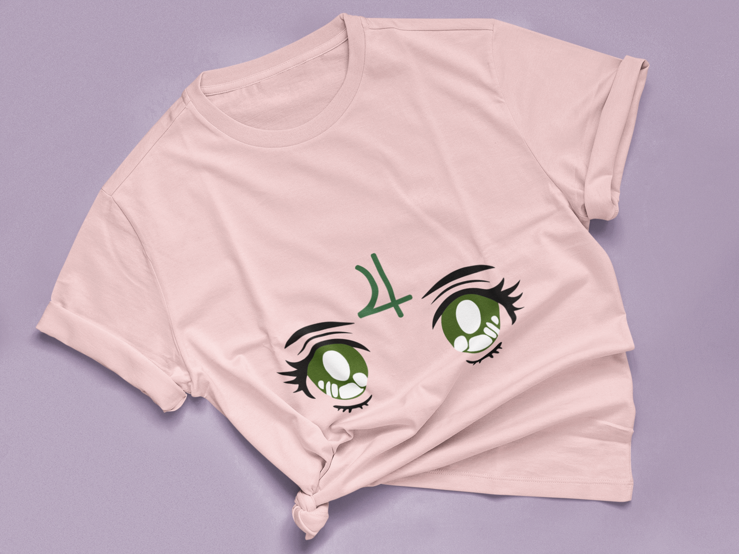 Sailor Jupiter Transformation Eyes Tee in pink knotted in cute style.