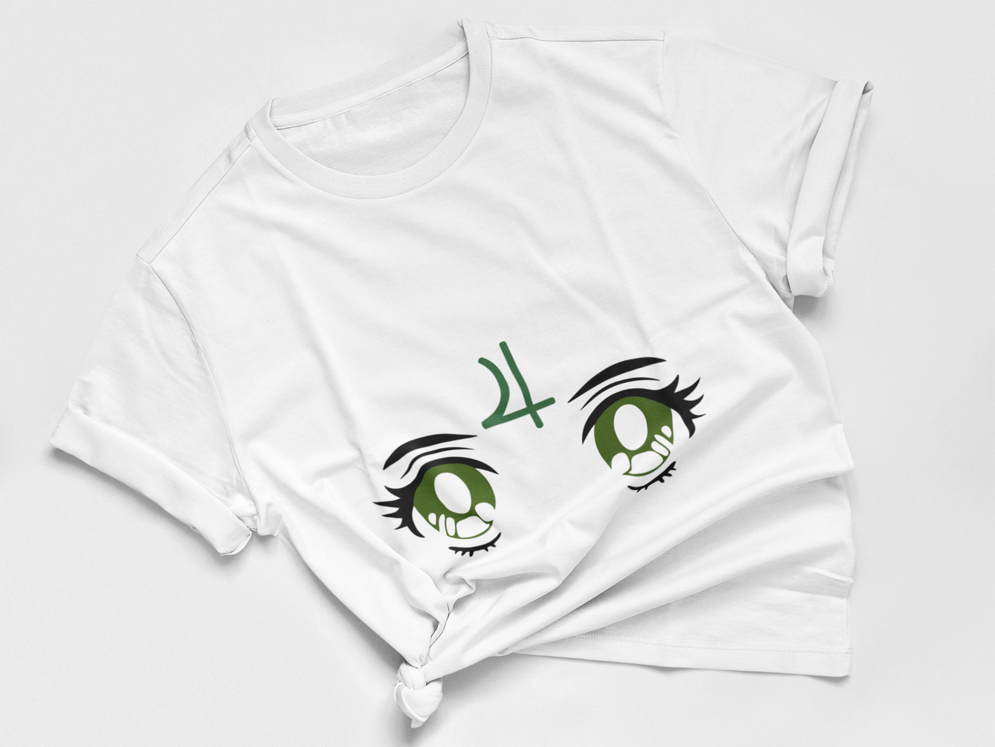 Sailor Jupiter Transformation Eyes Tee in white knotted in cute style.