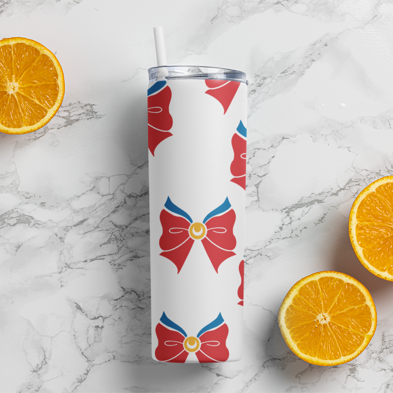 Sailor Moon Bow Pattern Skinny Tumbler