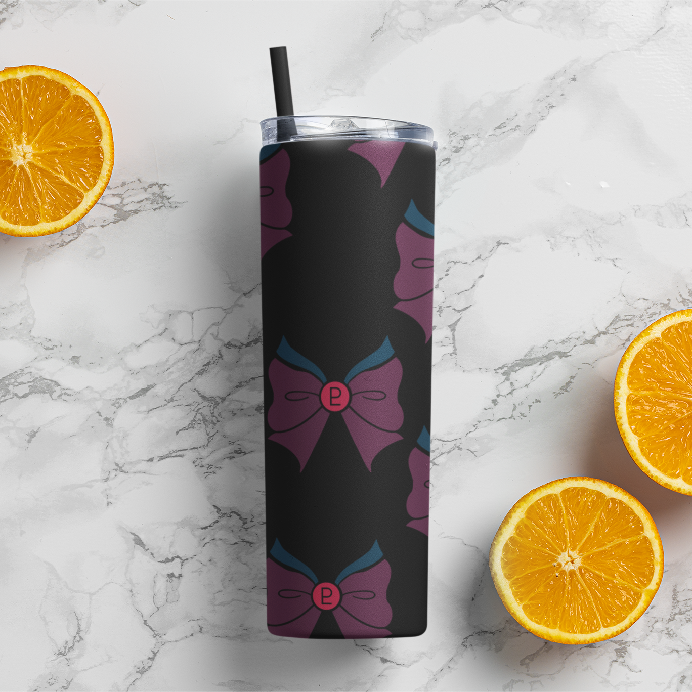 Sailor Pluto Bow Pattern Skinny Tumbler