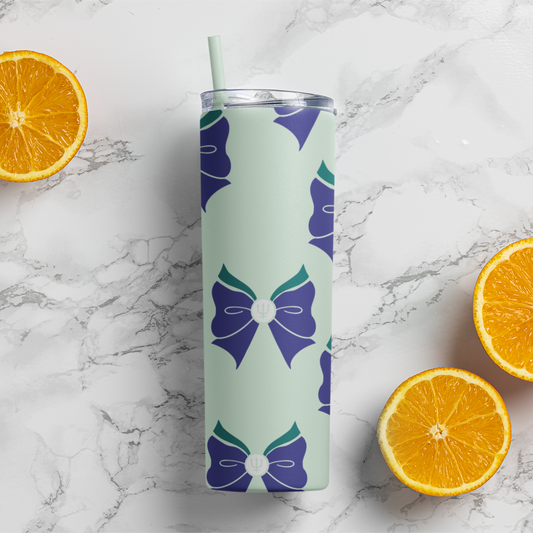 Sailor Neptune Bow Pattern Skinny Tumbler