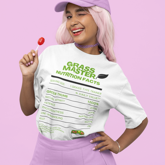 Grass-Type Master Trainer Nutrition Facts Tee