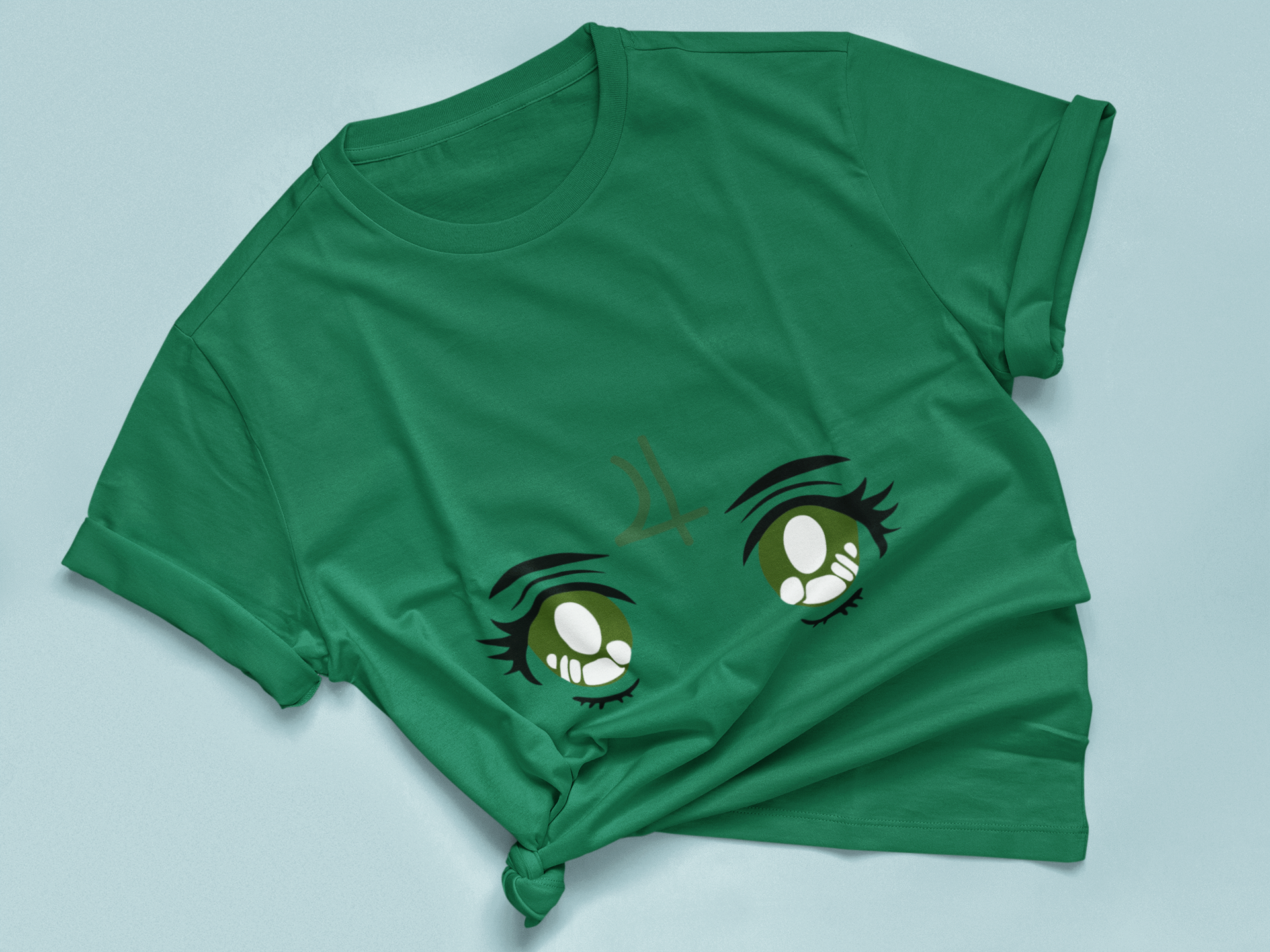 Sailor Jupiter Transformation Eyes Tee in kelly knotted in cute style.